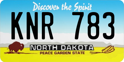 ND license plate KNR783