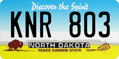 ND license plate KNR803