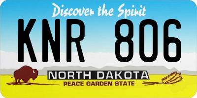 ND license plate KNR806