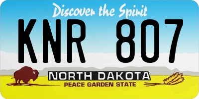 ND license plate KNR807