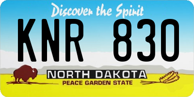 ND license plate KNR830