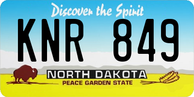 ND license plate KNR849