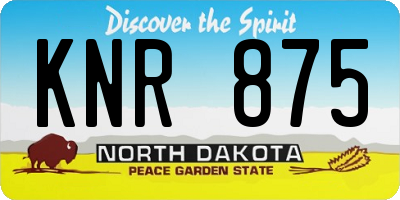 ND license plate KNR875