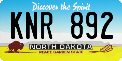 ND license plate KNR892