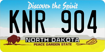 ND license plate KNR904