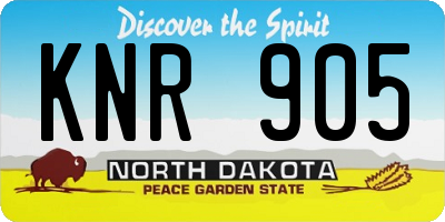 ND license plate KNR905