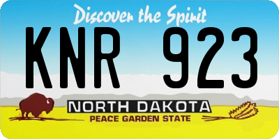 ND license plate KNR923