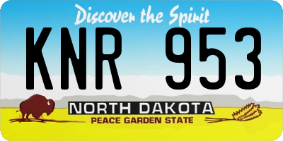 ND license plate KNR953