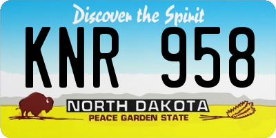 ND license plate KNR958