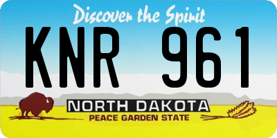 ND license plate KNR961