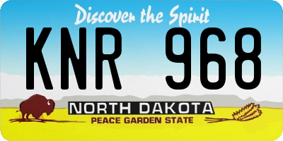 ND license plate KNR968