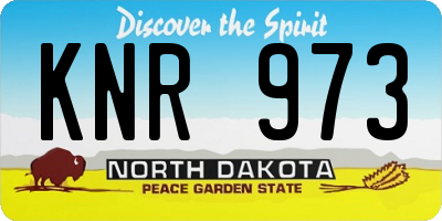 ND license plate KNR973