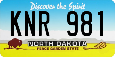 ND license plate KNR981