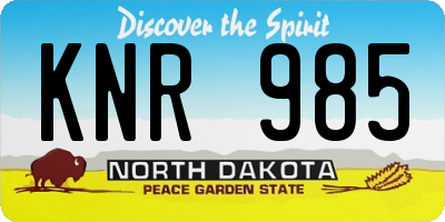 ND license plate KNR985