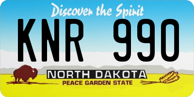 ND license plate KNR990