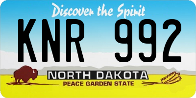 ND license plate KNR992