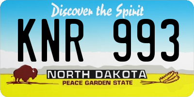 ND license plate KNR993