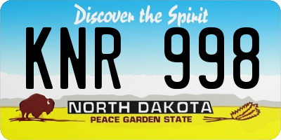 ND license plate KNR998