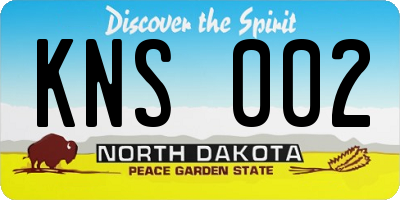 ND license plate KNS002