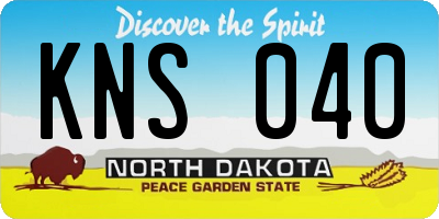 ND license plate KNS040