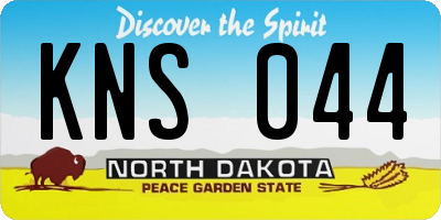 ND license plate KNS044