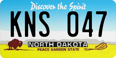 ND license plate KNS047