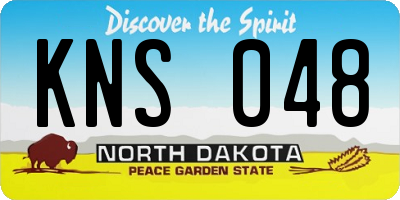 ND license plate KNS048