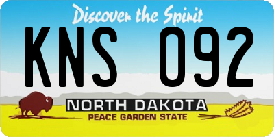 ND license plate KNS092