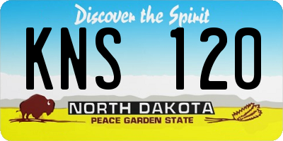 ND license plate KNS120