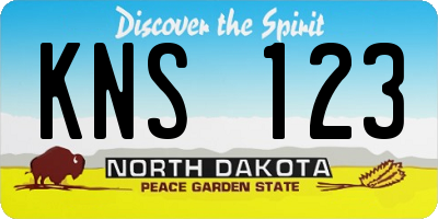 ND license plate KNS123