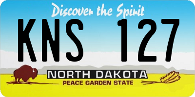 ND license plate KNS127