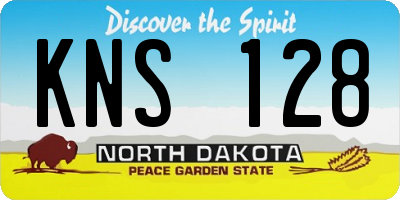 ND license plate KNS128