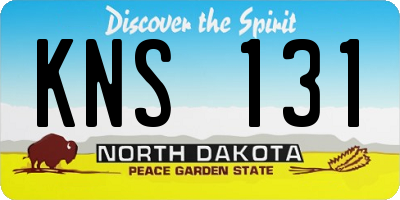 ND license plate KNS131