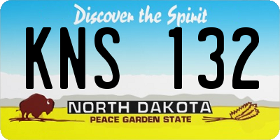 ND license plate KNS132