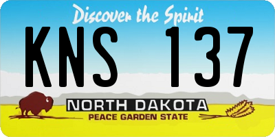 ND license plate KNS137