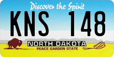 ND license plate KNS148