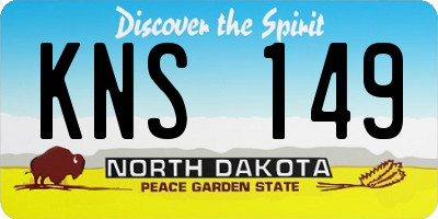 ND license plate KNS149
