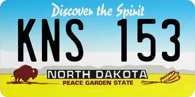 ND license plate KNS153