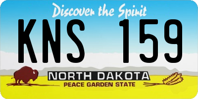 ND license plate KNS159