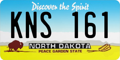 ND license plate KNS161