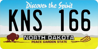 ND license plate KNS166