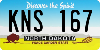 ND license plate KNS167