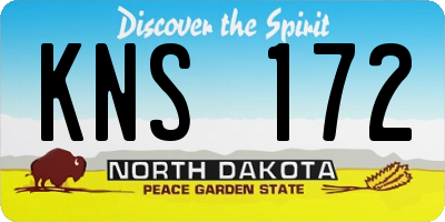 ND license plate KNS172