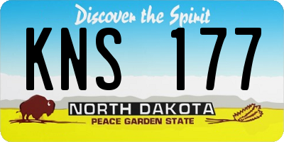 ND license plate KNS177
