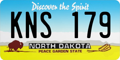 ND license plate KNS179