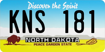 ND license plate KNS181