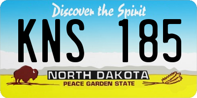 ND license plate KNS185