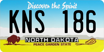 ND license plate KNS186