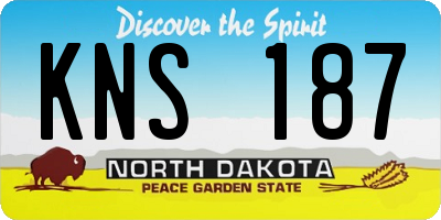 ND license plate KNS187