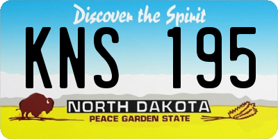 ND license plate KNS195